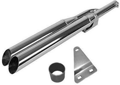 Dhe Best Double Barrel Full Chrome Empty Royal Enfield Classic 350 Full Exhaust System(Mild Steel)