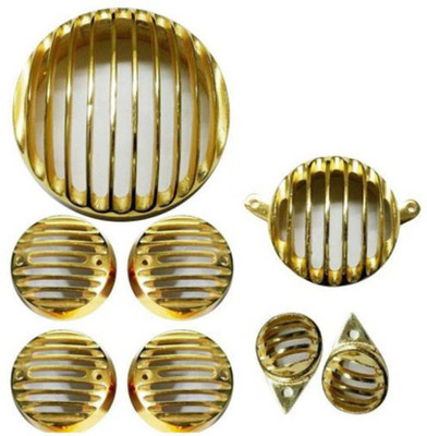 Golden Fox Brass Head light grill for Classic 350, Classic 500 Bike Headlight Grill(Gold)