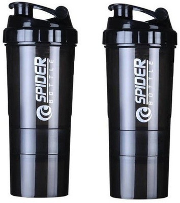 Nuestra 500 ml Plastic Shaker(Pack of 2, Multicolor)