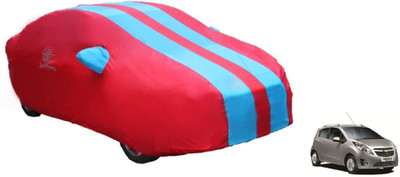 Auto Oprema Car Cover For Chevrolet Beat (With Mirror Pockets)(Blue, Red)