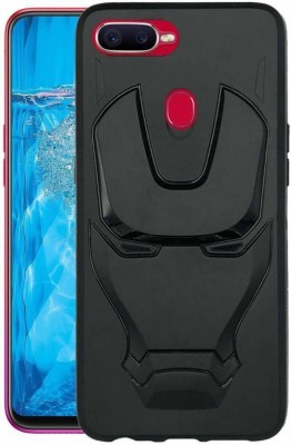 KASEZ Back Cover for (3D Feel Marvel Avenger Iron Man Logo Mask Flexible Rugged Matte Case), OPPO F9 Pro(Black, Shock Proof, Pack of: 1)
