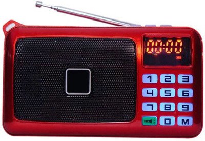 

CRETO SM-53 Digital Fm Radio With Torch AUX/USB/SD Card Player FM Radio(Red)