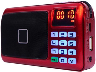 

CRETO SM-53 Fm Radio Music Player With LED Torch USB/AUX/SD Card Player FM Radio(Red)