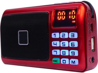 

CRETO SM-53 Portable Fm Radio With LED Torch Support USB, AUX & SD Card FM Radio(Red)