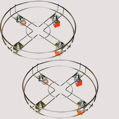 kanyka gas trolley set (pack of 2) Gas Cylinder Trolley(Silver, Orange)