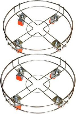 kanyka set of 2(silver) Gas Cylinder Trolley(Silver, Orange)