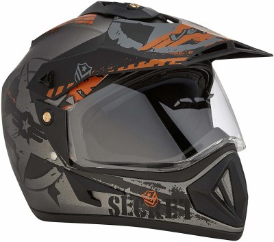 VEGA Off Road D/V Secret Motorbike Helmet(Dull Anthracite Black)