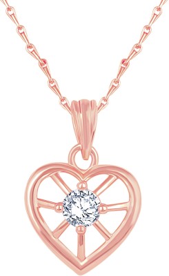 ASMITTA Jewellery heart shape rose gold pendant set Gold-plated Brass Pendant