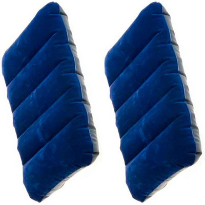 Pragati Hub Cotton Solid Travel Pillow Pack of 2(Blue)