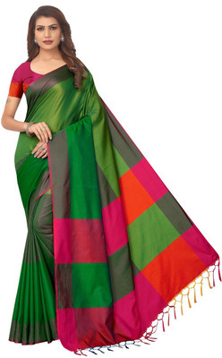 vinayak trendz Self Design Fashion Art Silk, Cotton Silk Saree(Green) vinayak trendz Self Design Fashion Art Silk, Cotton Silk Saree(Green)