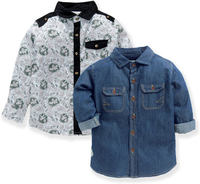 Tonyboy Baby Boys Printed Casual Multicolor Shirt(Pack of 2)