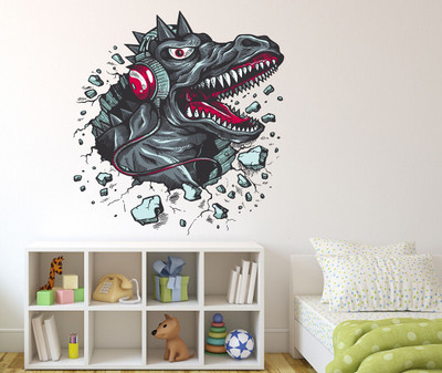 fuzzy 50 cm dinosaur Self Adhesive Sticker(Pack of 1)