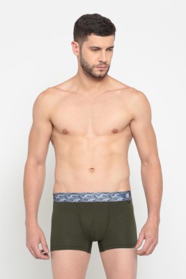 VAN HEUSEN Men Men Green Solid Colour Fresh Digitally Printed Waistband Trunks Brief