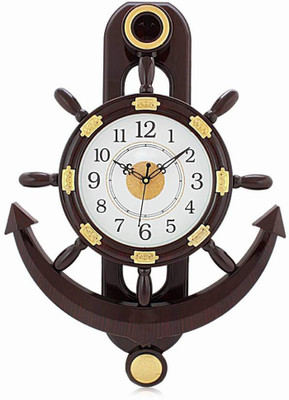 VERBIER Analog 45 cm X 30 cm Wall Clock(Multicolor, With Glass, Pendulum)