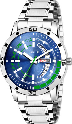 Tarido TD3125SM04 New Generation Blue Dial Silver stainless steel Strap Day & Date Wrist Analog Watch  - For Men