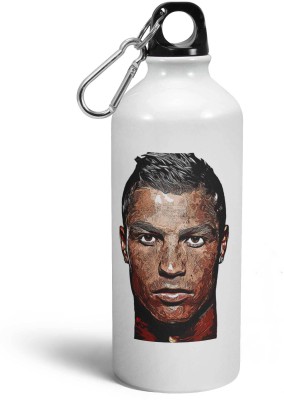 Tee Mafia Ronaldo Face cut 600 ml Water Bottle(Set of 1, White)