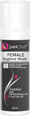 

SANCTUS Female Hygiene Wash - 100ml (Enriched with SeaBuckthorn Oil, Tea Tree Oil & Lactic Acid) (For absolute Hygiene & Odour Control) Intimate Wash(100 ml, Pack of 1)
