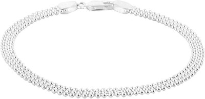 Parnika Three Line Silver Balls Pure 92.5 Sterling Silver Anklet
