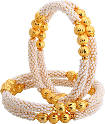 Penny Jewels Alloy Cubic Zirconia Brass Bangle Set(Pack of 4)