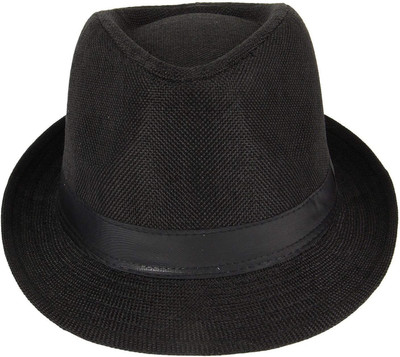 SIYAA Fedora Hat for Travel and Beach Use for Men and Women(Black, Pack of 1)