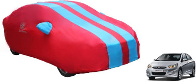 Auto Oprema Car Cover For Hyundai Fluidic Verna (With Mirror Pockets)(Blue, Red)