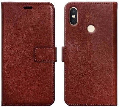 MV Flip Cover for Mi Redmi Note 6 Pro(Brown, Shock Proof, Pack of: 1)
