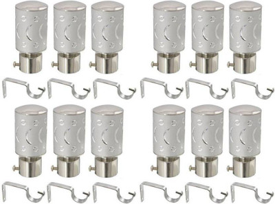GROWNIX Silver Rod Rail Bracket Metal(Pack of 12)