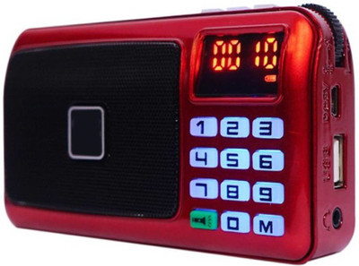 

CRETO SM-53 Fm Radio With In-built LED Torch Light Support USB, AUX & SD Card FM Radio(Red)
