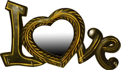 Santarms Love shape Wood Key Holder(5 Hooks, Brown, Black, Gold)