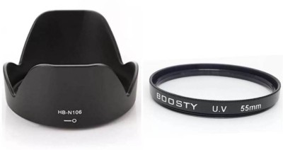 BOOSTY BRANDED HBN-106 Lens hood for Nikkor af-p 18-55 & 55mm UV Filter Combo offer Lens Hood(55 mm, Black)
