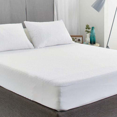 Trance Home Linen Fitted Single Size Breathable, Waterproof Mattress Cover(White)