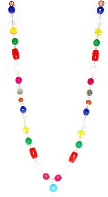 RUDRA DIVINE Navartna mala with Original semi precious gemstones For NavGreh Stone Necklace Set