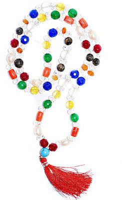 RUDRA DIVINE Navartna mala with Original semi precious gemstones For NavGreh Stone Necklace Set
