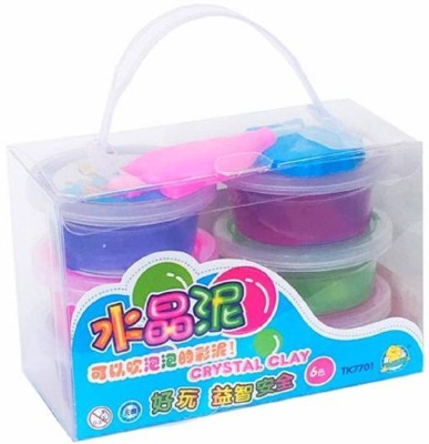 Pasanda Crystal Putty Jelly Slime Set of 6 Multicolor Putty Toy