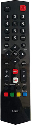 LipiWorld RC200 LCD LED TV Remote Control Compatible for LCD LED  TCL Remote Controller(Black)
