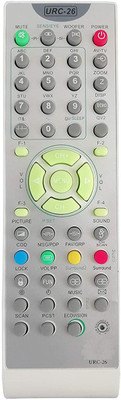LipiWorld URC-26 Universal Remote ( Works with All Most  TV ) Compatible for  TV VIDEOCON Remote Controller(Gray)