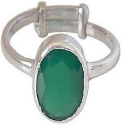 CEYLONMINE Emerald Ring With Certified Panna Astrological Stone Stone Emerald Silver Plated Ring
