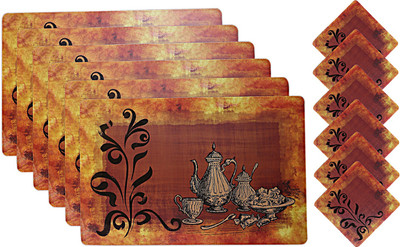 KUBER INDUSTRIES Rectangular Pack of 12 Table Placemat(Maroon, PVC)