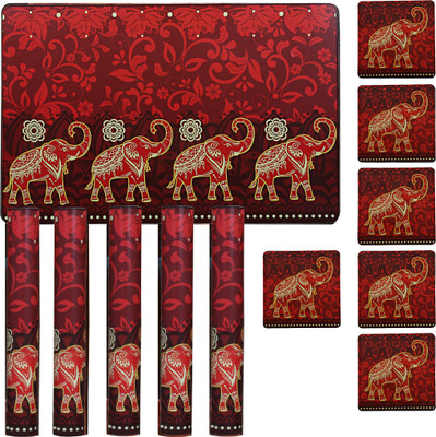 KUBER INDUSTRIES Rectangular Pack of 12 Table Placemat(Maroon, PVC)