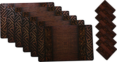 KUBER INDUSTRIES Rectangular Pack of 12 Table Placemat(Brown, PVC)