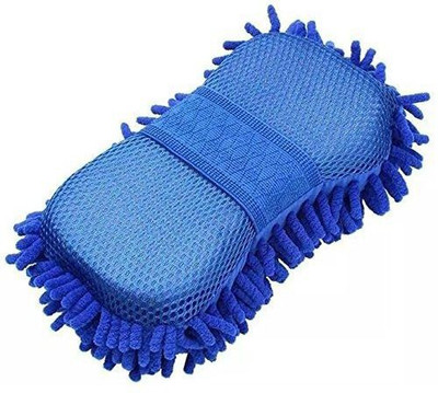 ADHBHUD Microfiber cleaning Cloth Sponge Hand Gloves car dashboard cleaning chenille Regular Sponge(Pack of 1)