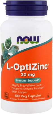 Now Foods L-OptiZinc, 30 mg, 100 Veg Capsules(100 No)