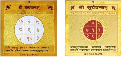 MKINDIACRAFT Shri Sri Surya Dev - Sun Yantra Yantram Brass Yantra(Pack of 2)