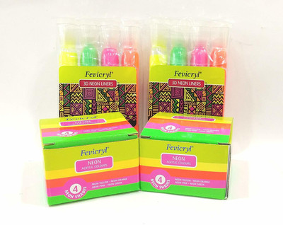 Pidilite Fevicryl Neon Colours Kit with 3D Neon Liners- Combo Pack of 2