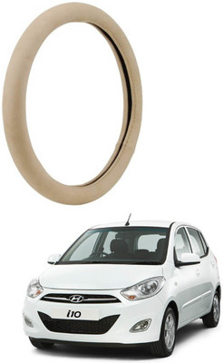 AYW Steering Cover For Hyundai i10(Beige, Leather)