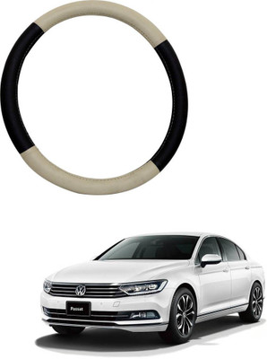AYW Steering Cover For Volkswagen Polo Cross(Beige, Black, Leather)