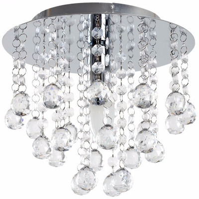 D4P Crystal Chandelier 27 cm Width LED Ceiling Light Pendant Bulb Pendants Ceiling Lamp(Clear)