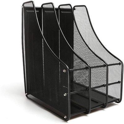 WOLBLIX 3 Compartments Metal Mesh Section File Folder(Multicolor)