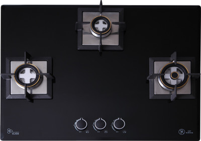 Seavy 3 Burner Built In Hob (Mega Max) Glass, Steel Automatic Hob(3 Burners)