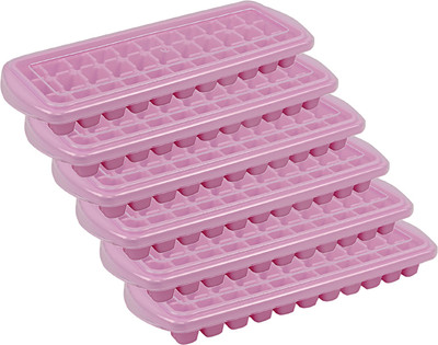 KUBER INDUSTRIES Silicone BPA Free Reusable Ice Cube Trays with Removable Lid Set of 6, 32 Cubes -CTKTC6031 Pink Silicone Ice Cube Tray(Pack of6)